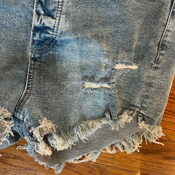 Free People Curvy High Waist Denim Shorts In light Blue wash 27 - Picture 9 of 9